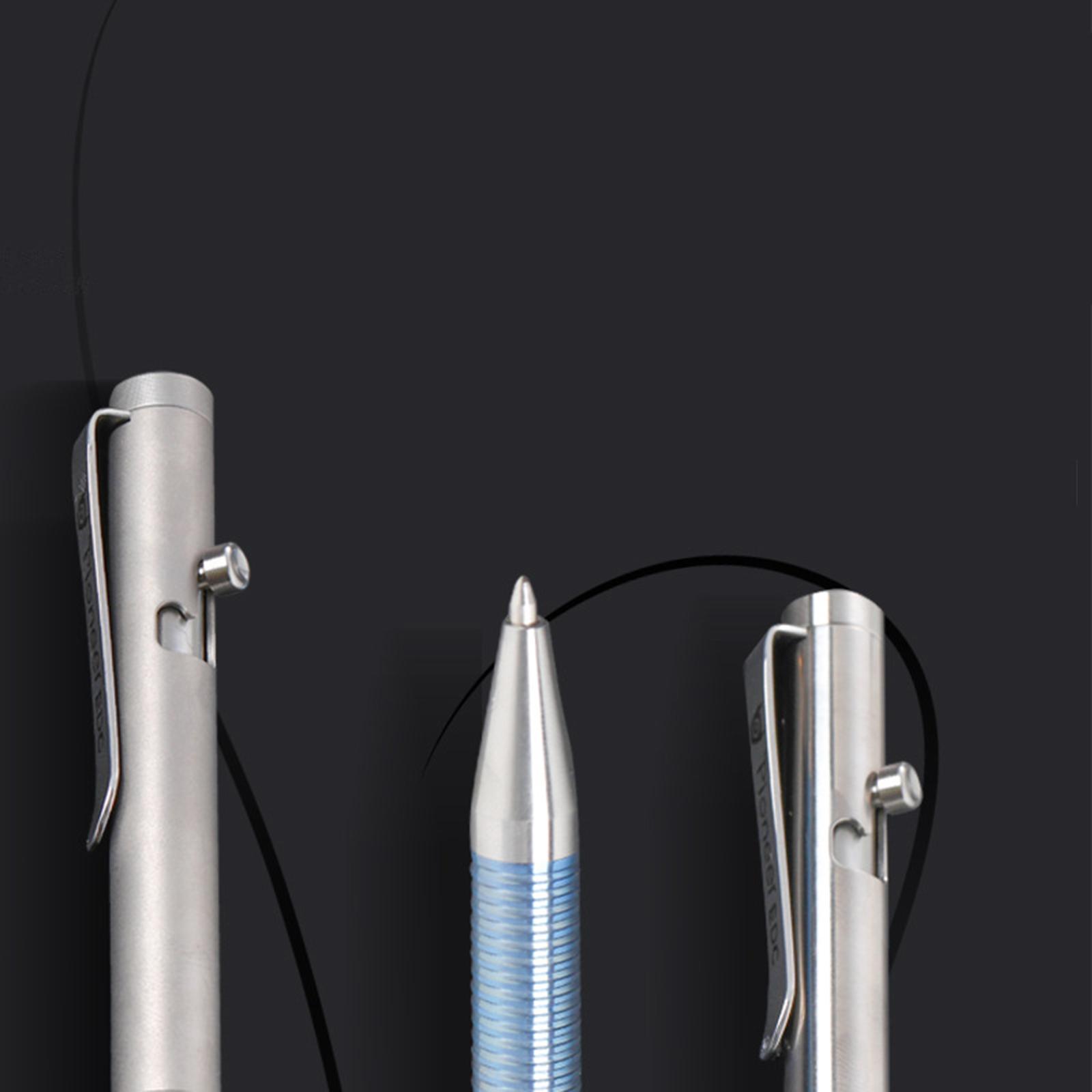 Retractable Ballpoint Pen Titanium Alloy Rollerball Pen Writing Bright Light