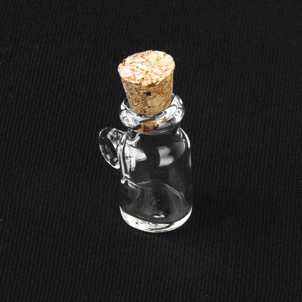 Mini Glass Bottle Jars Vials Wishing Bottle Pendant with Cork Stopper 10Pcs