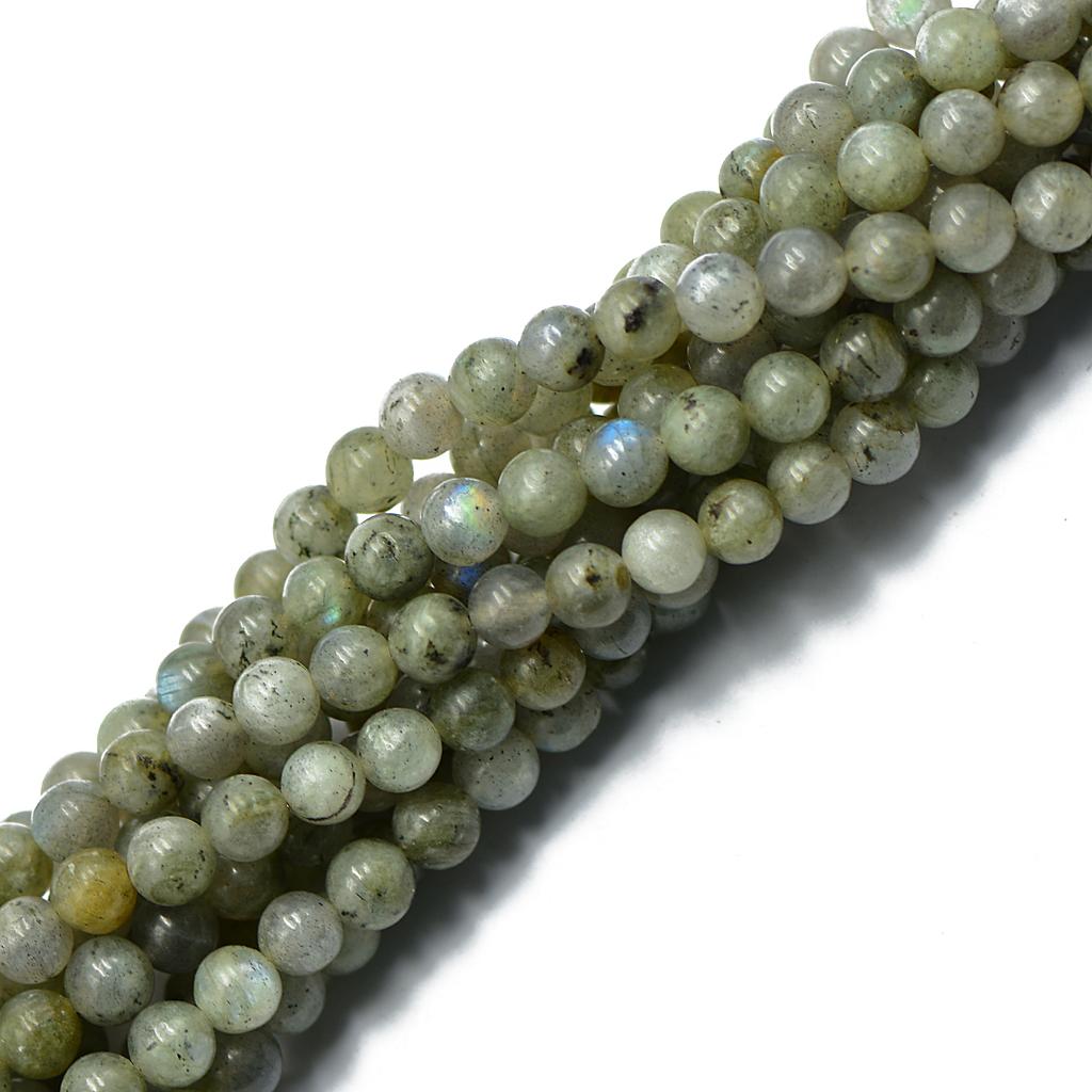 6mm Natural Grey Labradorite Gemstone Loose Beads 15'' Round Jewelry Making