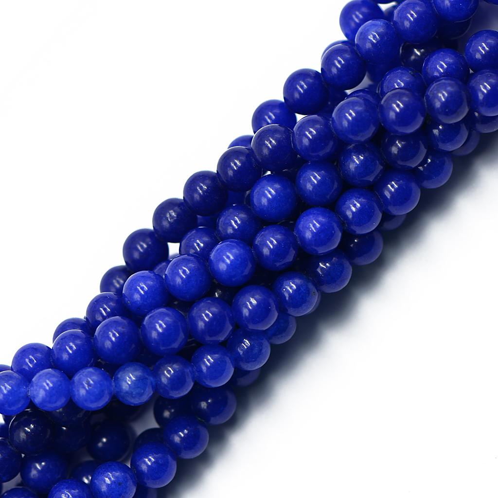 6mm Lapis Blue Jade Round Gemstone Loose Beads Strand 15.5 Inch