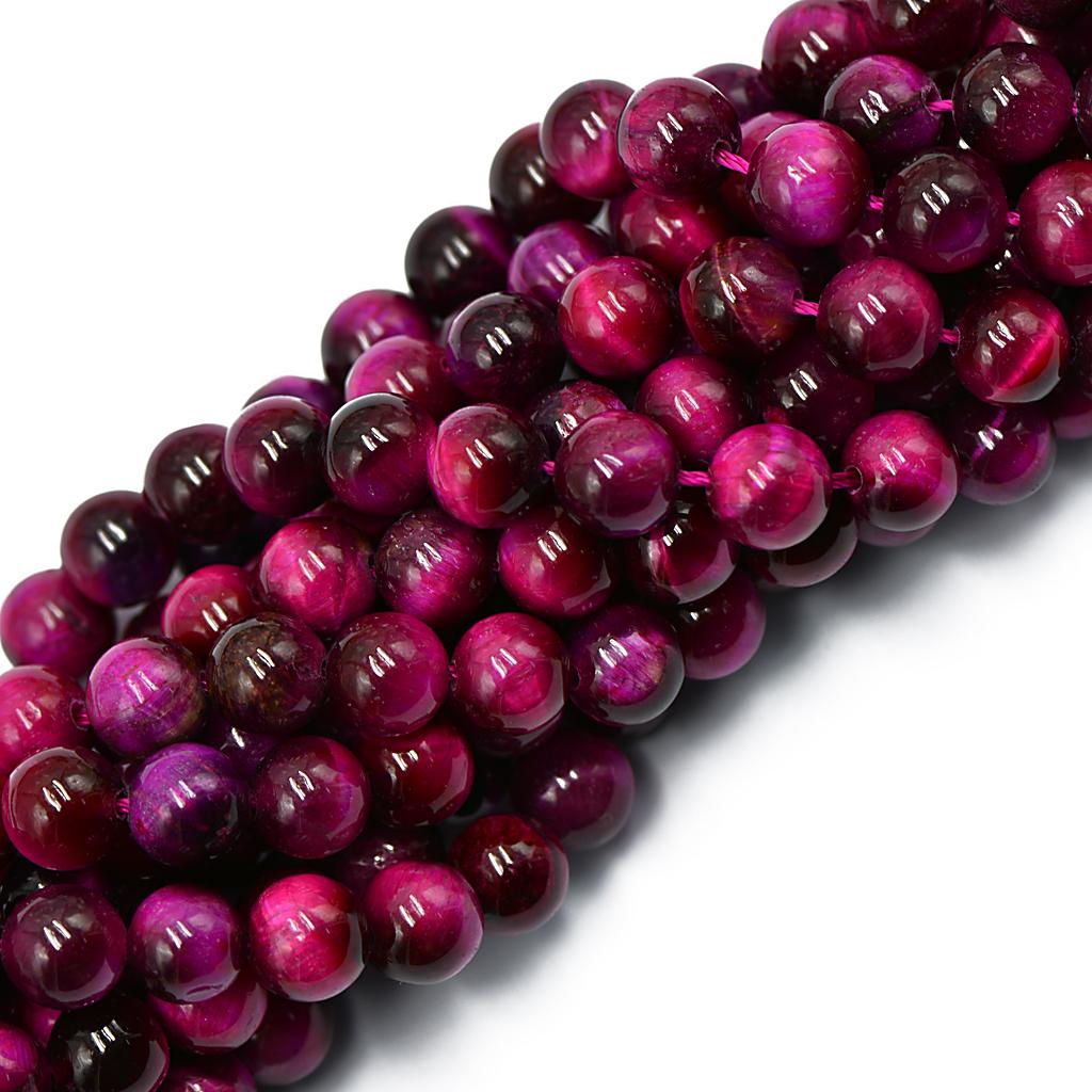8mm Rose Pink Tiger Eye Jewelry Making Round Loose Beads 15''
