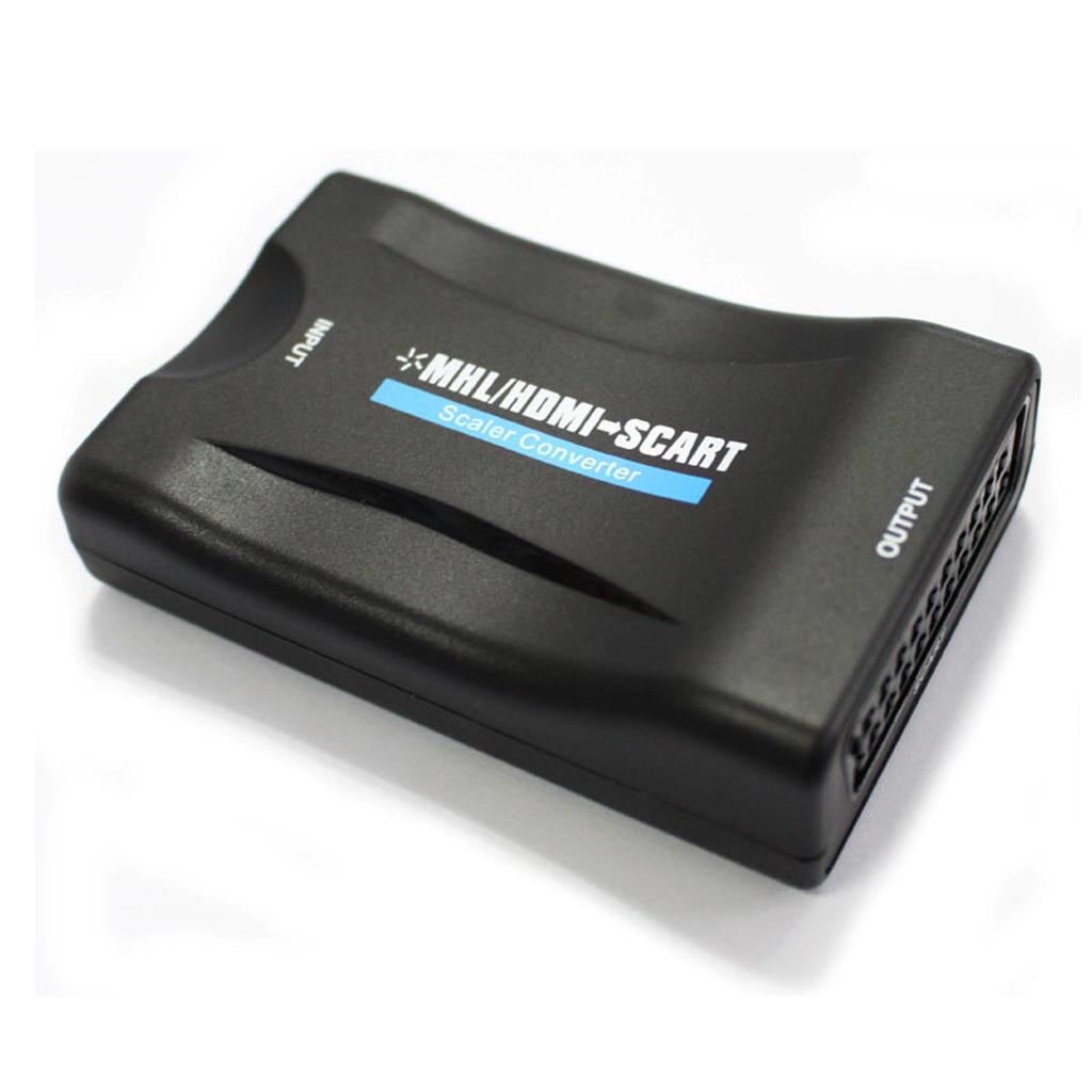 1080P MHL HDMI To Scart Audio Video Converter Adapter For HD TV + USB Cable