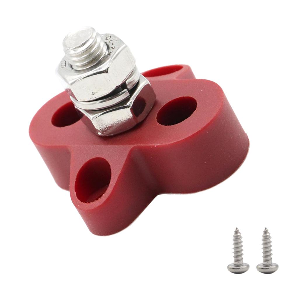 2 Pieces Boat Truck 48VDC Single Terminal Studs M8 Power Distribution Block