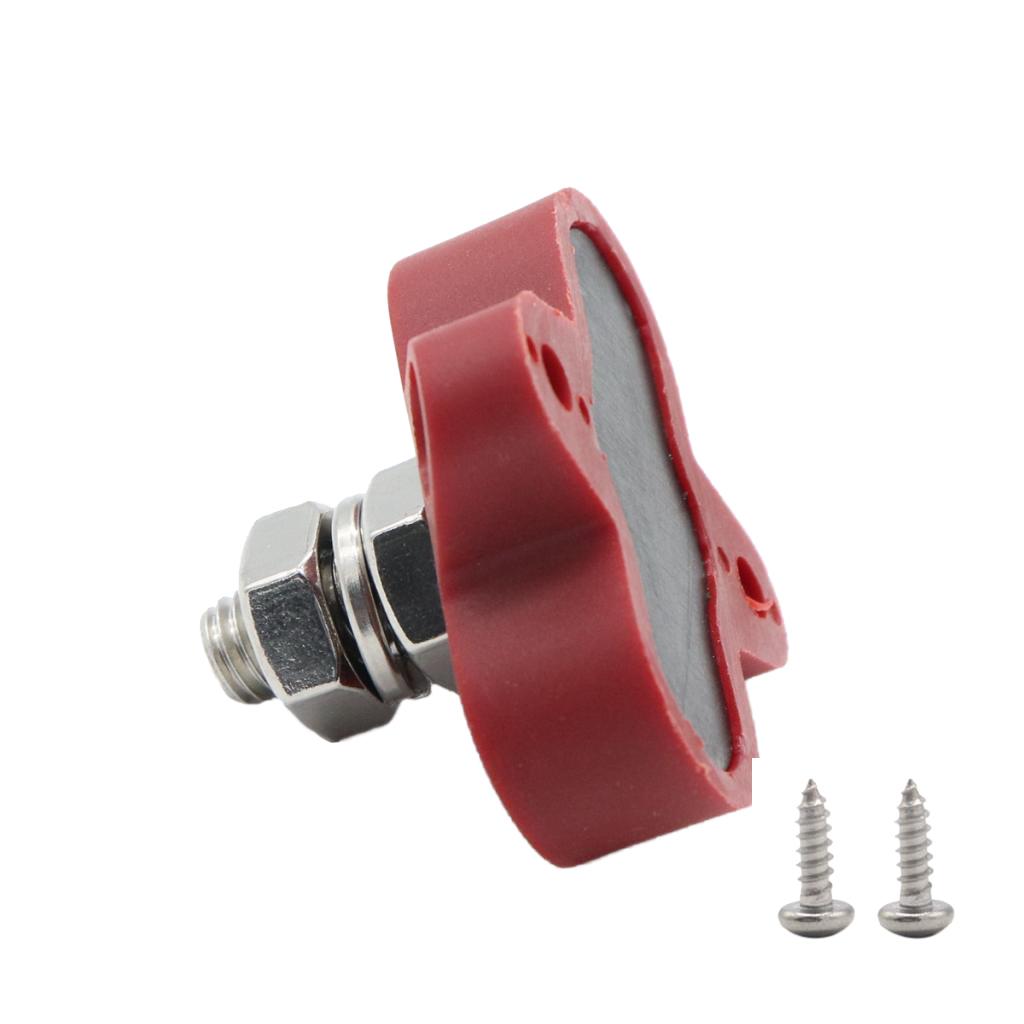 2xBoat DC48V Heavy Duty Single Terminal Stud M8 Power Distribution Block Red