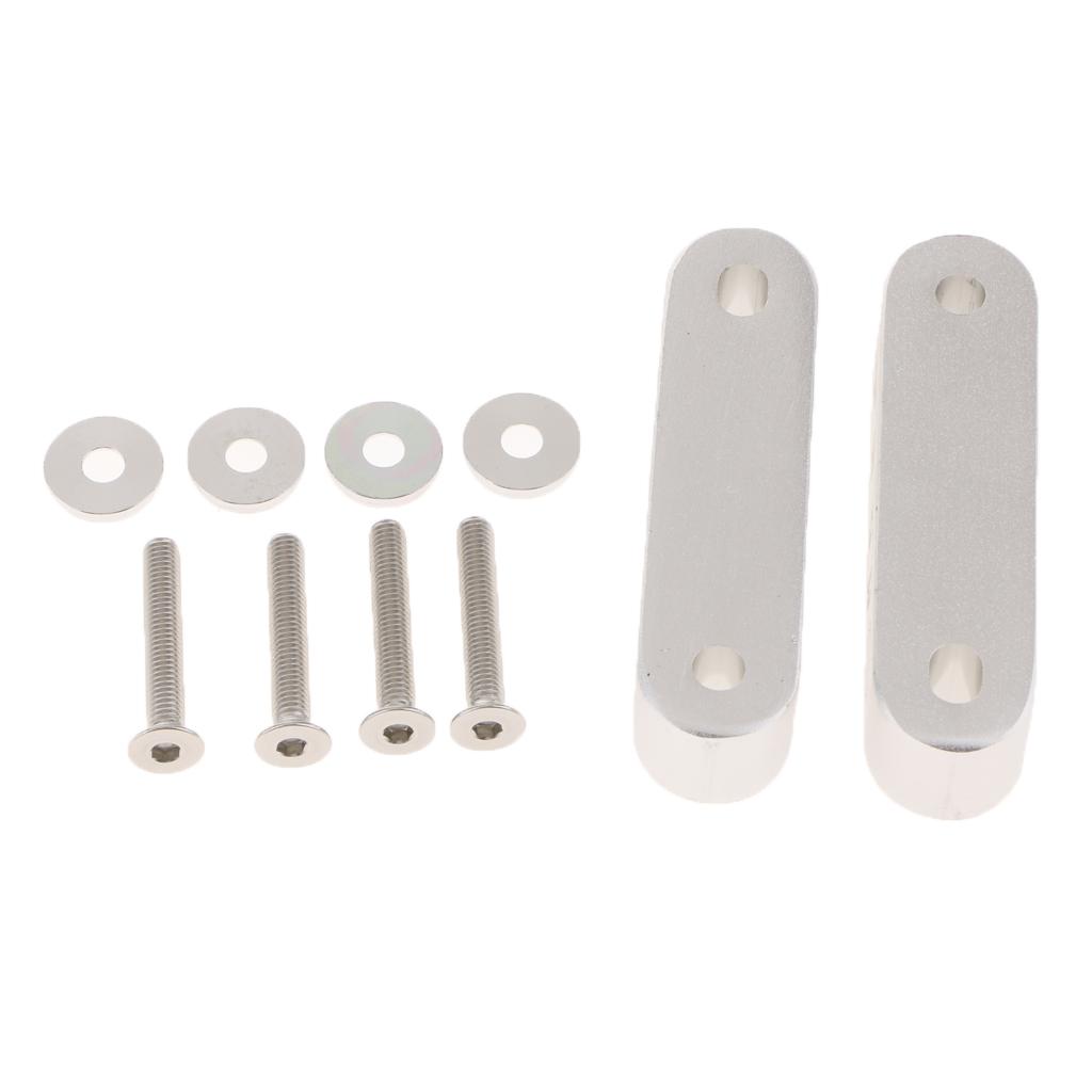 Universal Fit Practical Aluminum Alloy Hood Spacer Risers Set Kit Silver