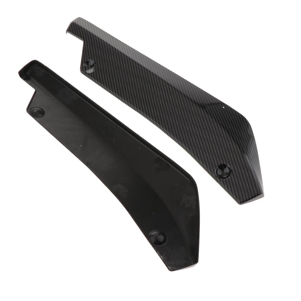 Car Rear Bumper Fin Canard Splitter Diffuser Valence Spoiler Lip Carbon Black