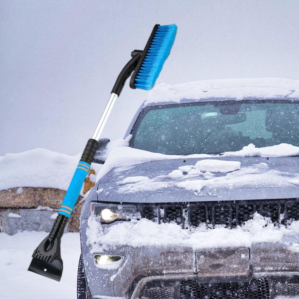 Car Windshield Snow Scraper Detachable Ergonomic Handle for Van Taxi Blue