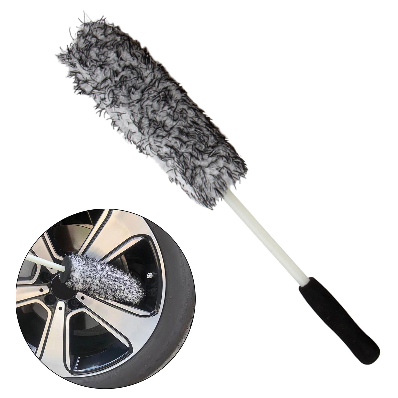 Car Wheel Rim Cleaning Brush Long Handle for Motorcycles Wheel Bike without Baffle