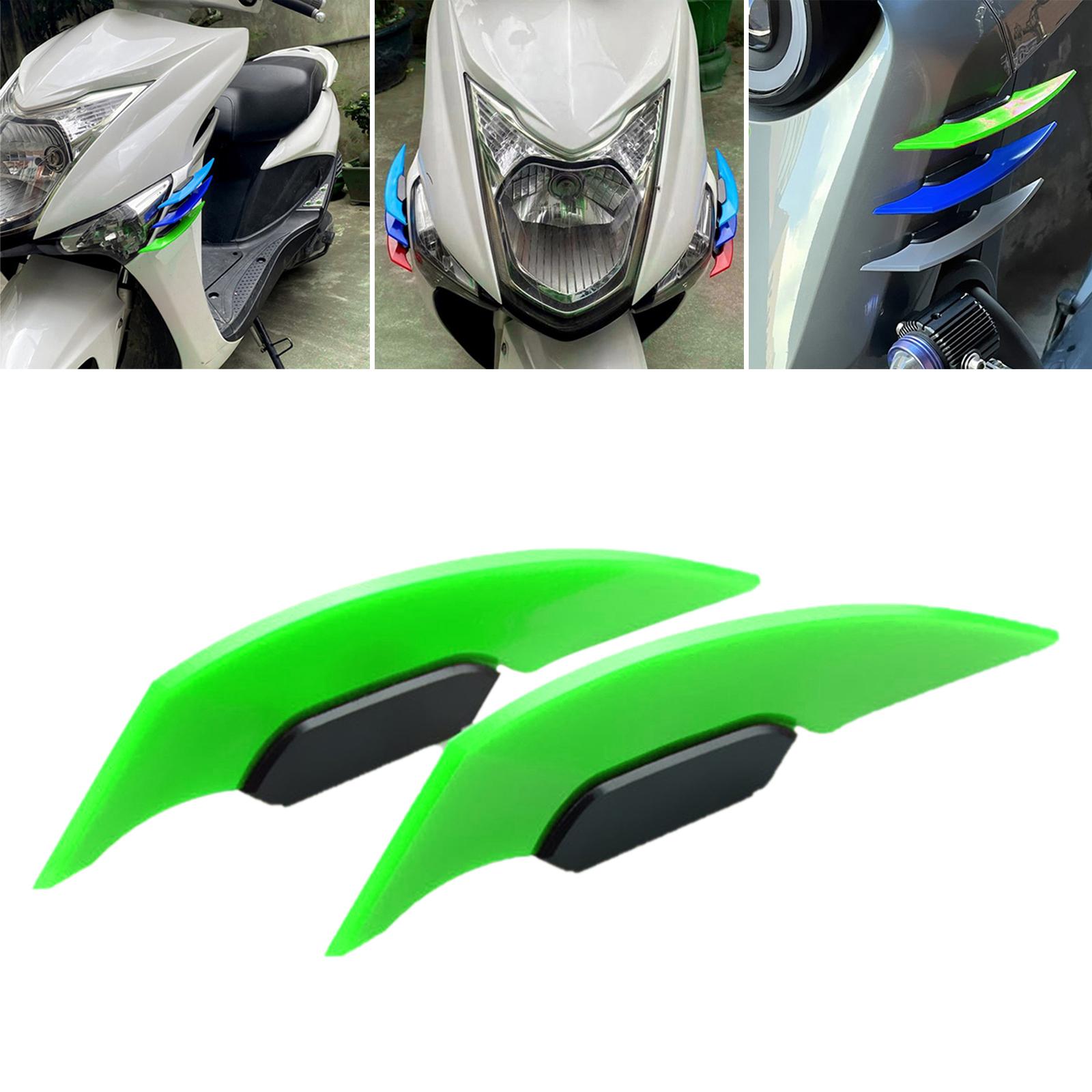 Motorcycle Winglet Aerodynamic Spoiler Wing Fit for Electric Motorcycles Green
