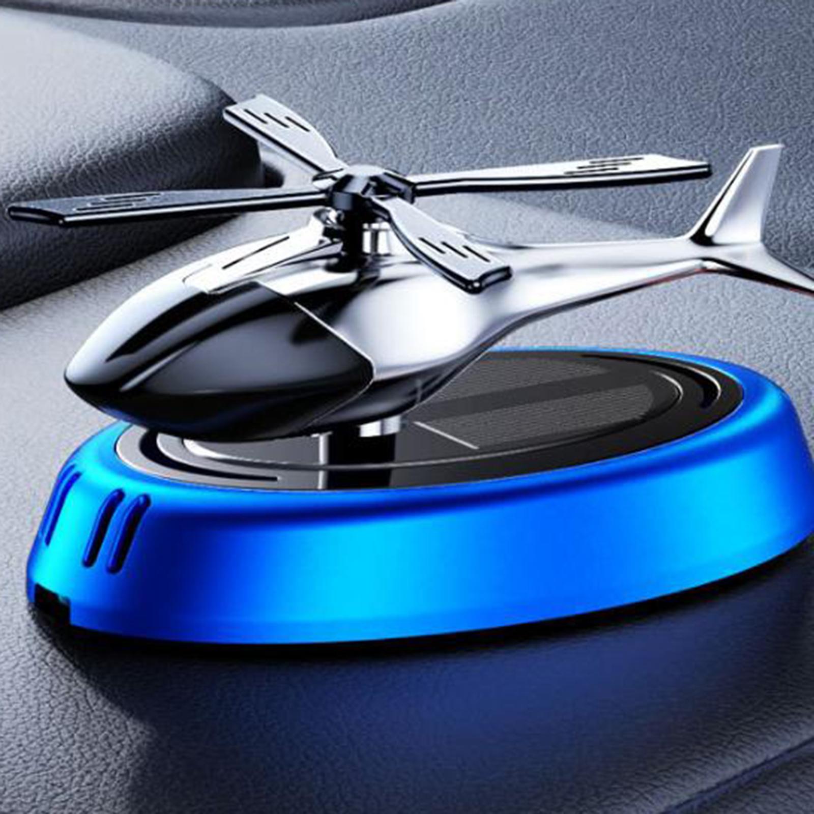 Helicopter Car Air Freshener Office Dual Frequency Mode Solar Autorotation Blue