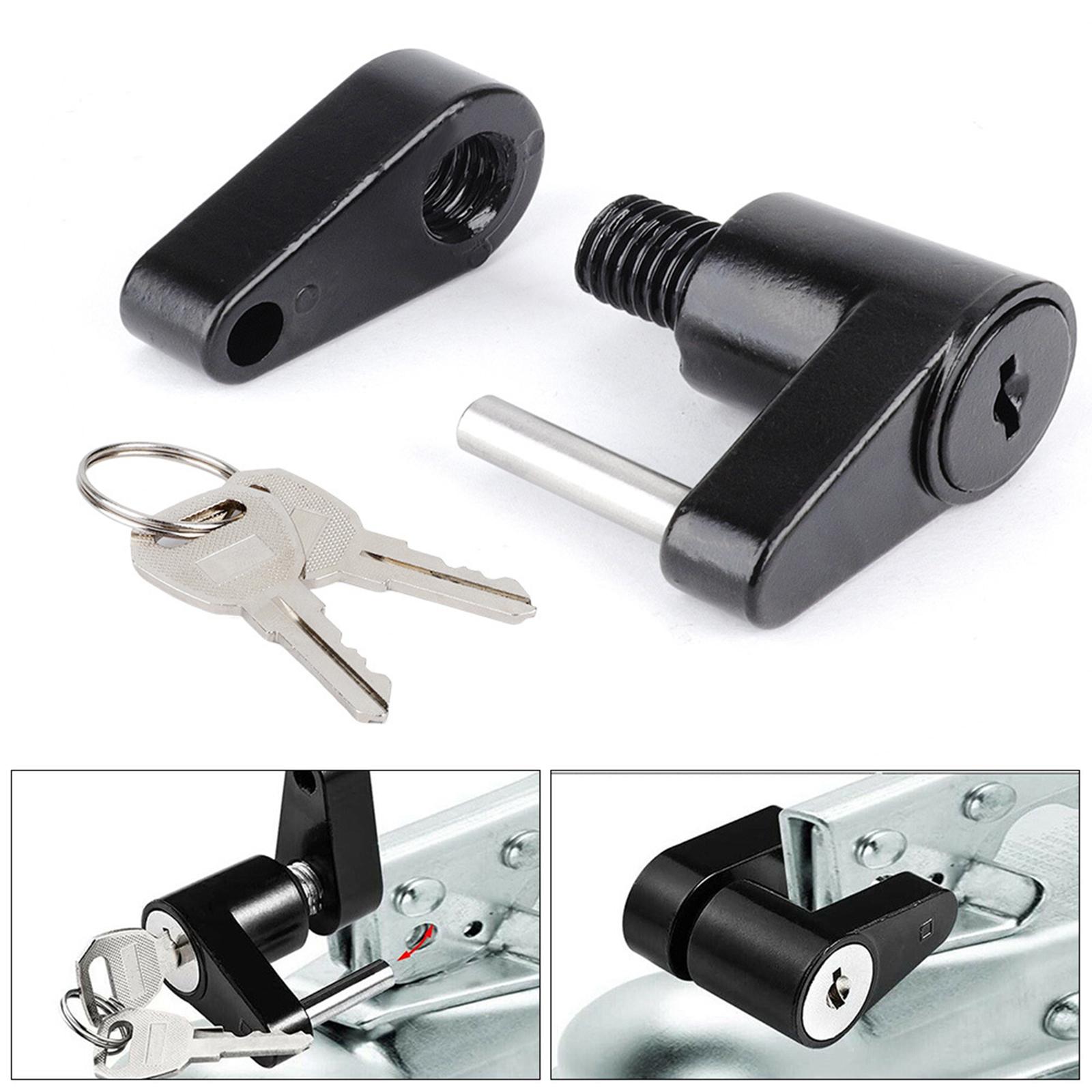Trailer Coupler Lock with 2 Keys for Construction Vehicles Campers