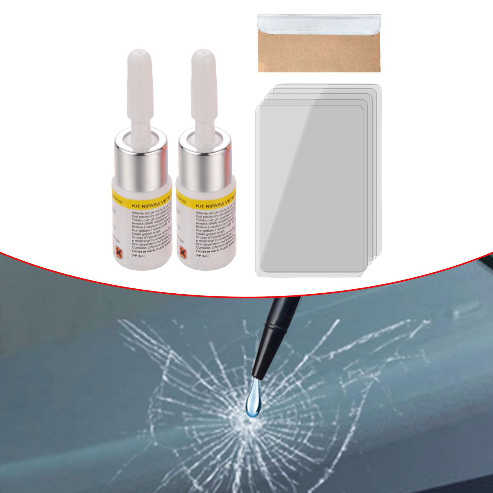 2 Pieces Car Windshield Crack Repair Resin Kit Easy to Use Nano Fluid Filler White