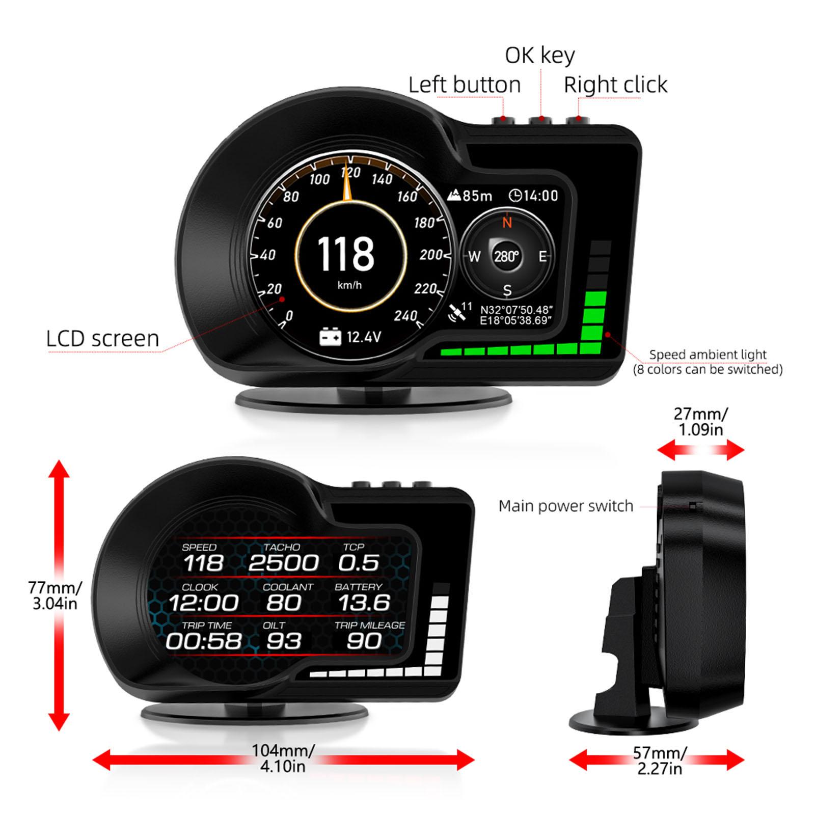 Car Head up Display HUD Professional Simple Installation Digital Speedometer