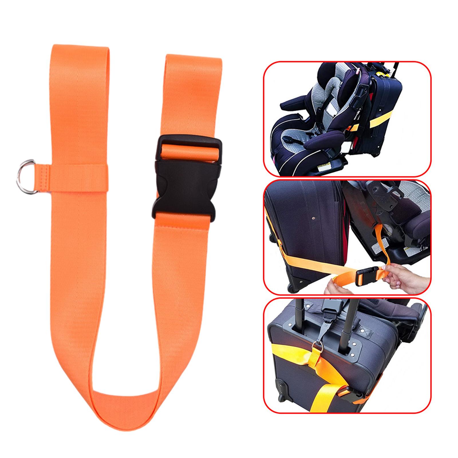 Auto Child Safety Seat Travel Belt Lightweight Luggage Strap Connecting Belt Orange