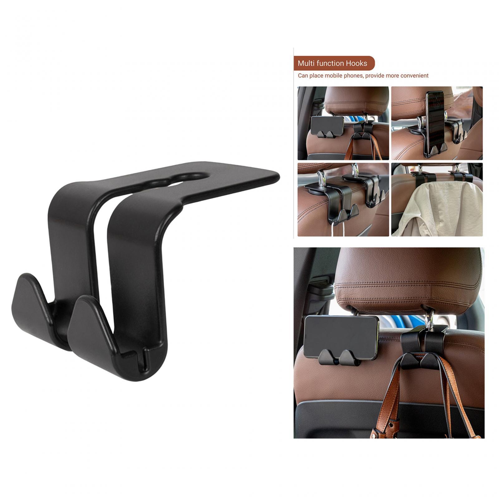 Back Seat Headrest Hanger Black Auto Hook for Grocery Bag Coat Handbags Without Storage Box