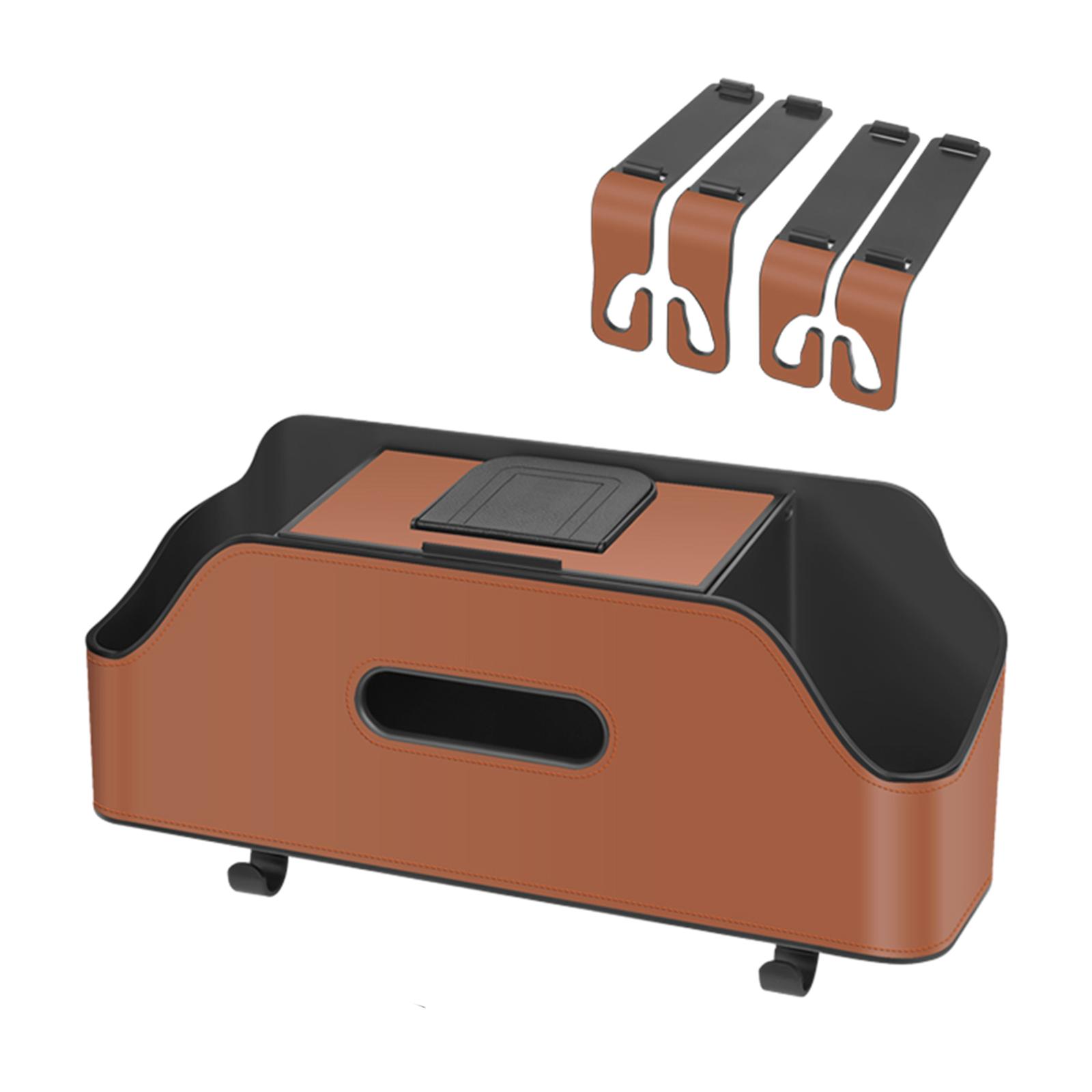 Car Seat Back Organizer Tissue Holder Multifunctional Travel Cup Holder Orange