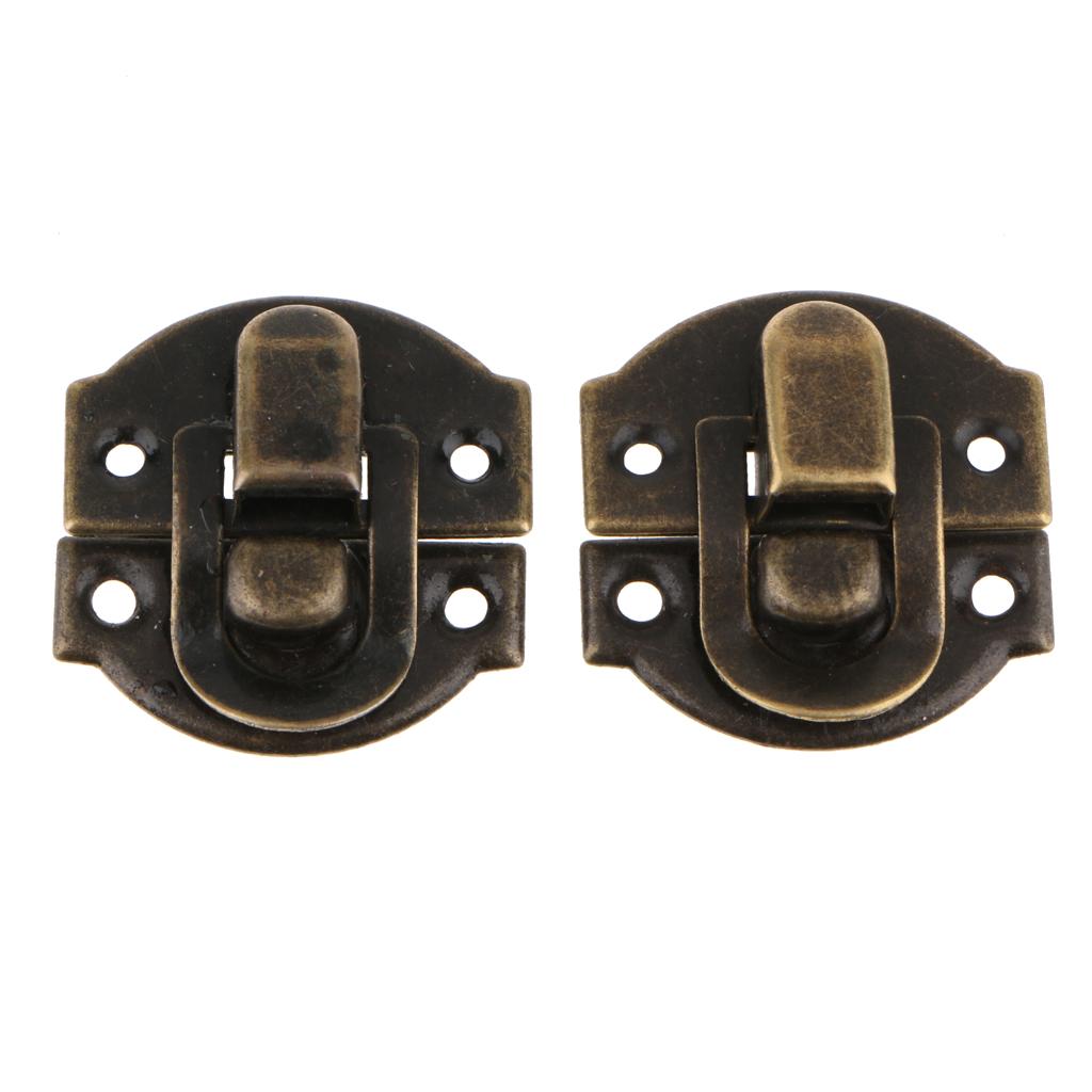 2x12Pcs Antique Buckle Alloy Box Buckle Wooden Box Lock Craft Hardware Bronze