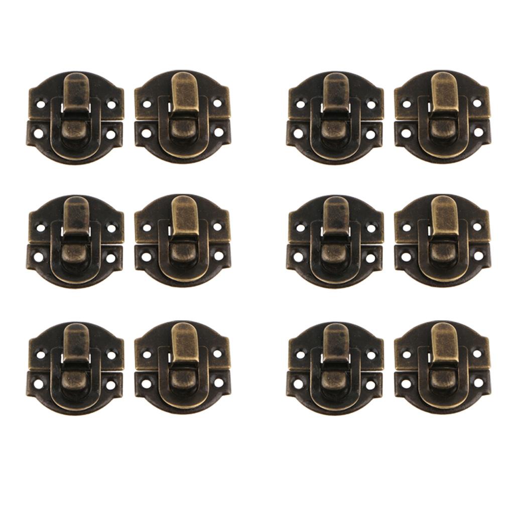 12Pcs Antique Buckle Alloy Box Buckle Wooden Box Lock Craft Hardware Bronze