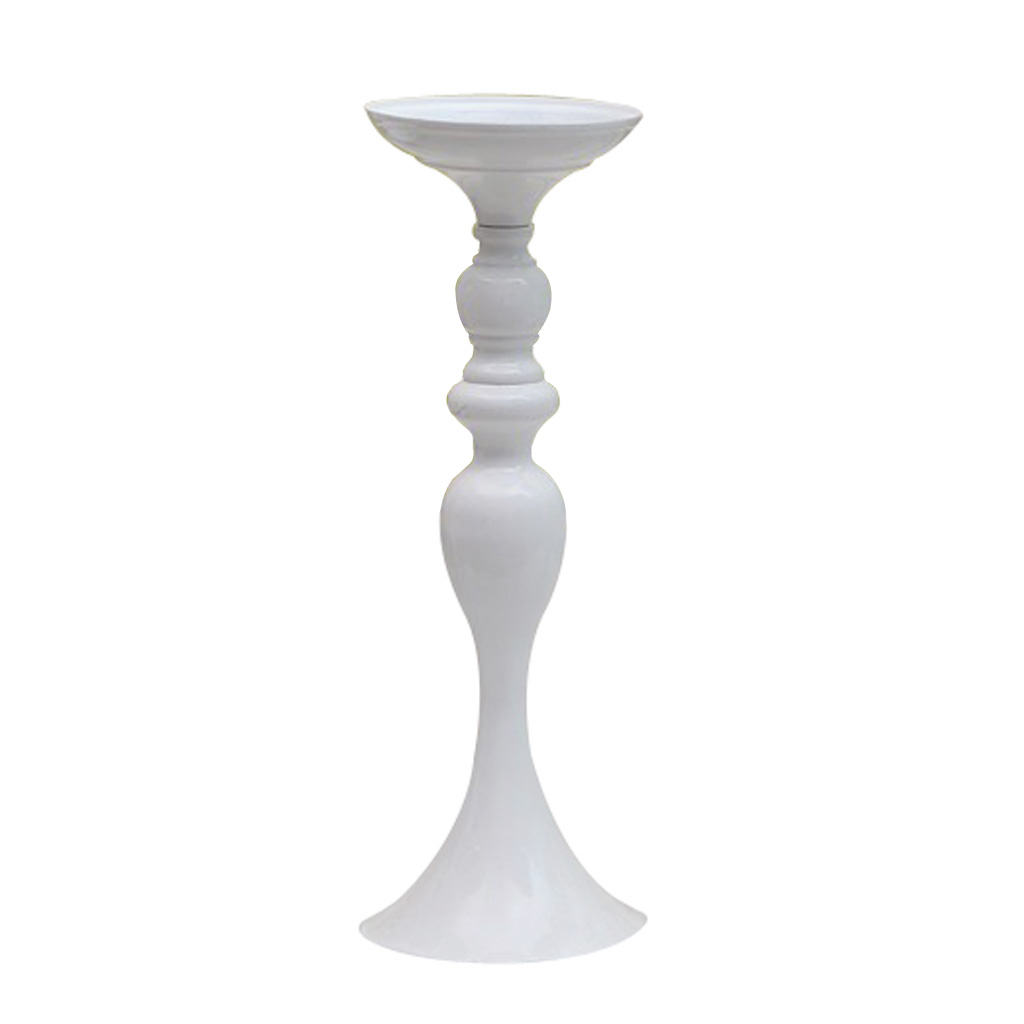 Long Stand Metal Candle Tea Light Holder Candlestick Flower Vase White-M