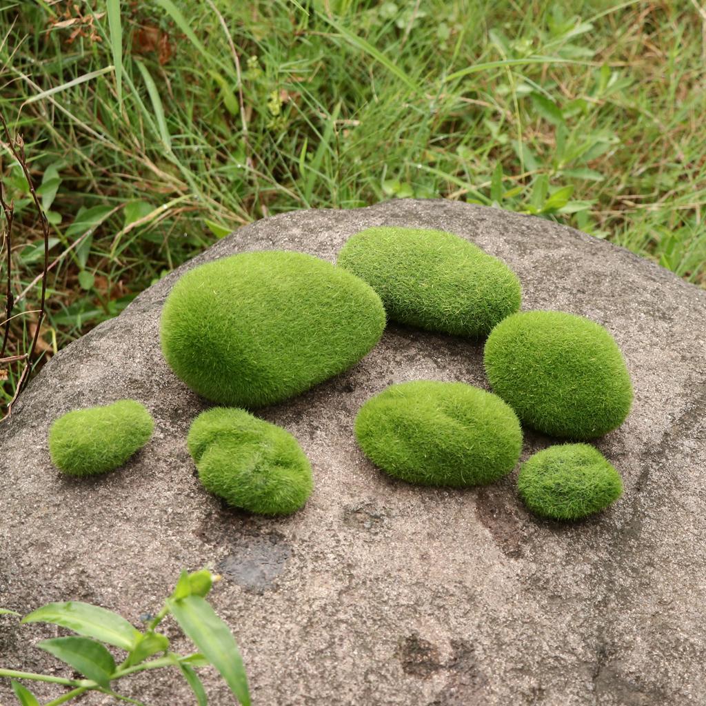 10x Moss Balls Decorative Stone Artificial Stocking Garden