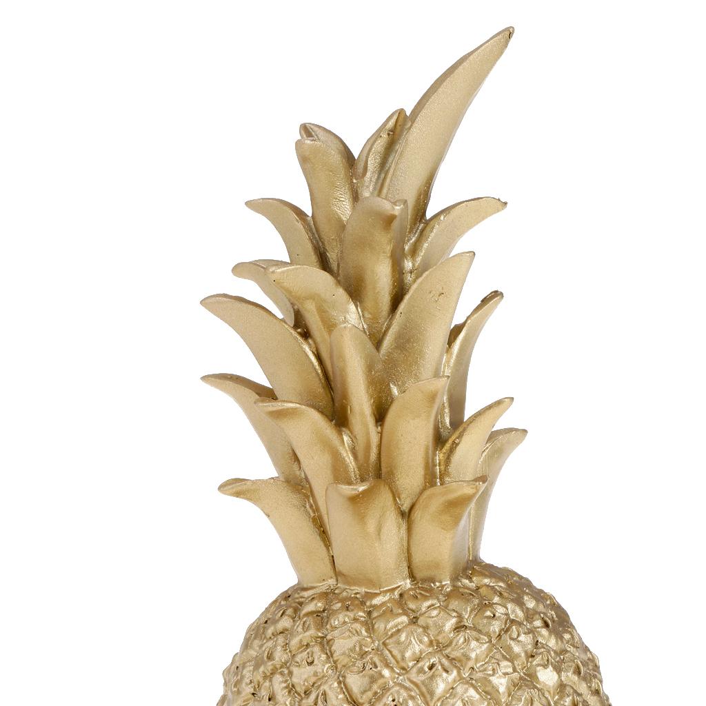 Creative Resin Pineapple Shaped Ornament Golden Showpiece 9x9x25cm