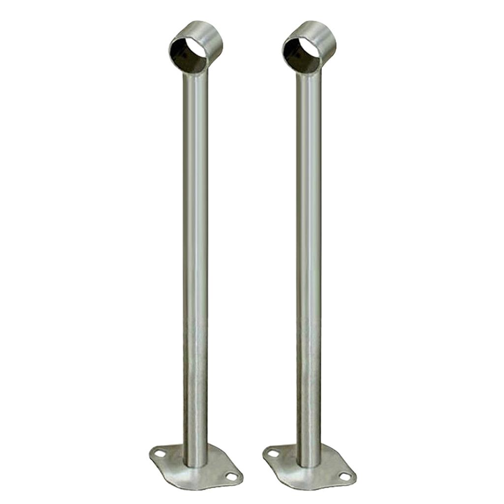 2pcs Stainless Steel Wardrobe Pipe Lever Rod Holder Socket Bracket 450mm