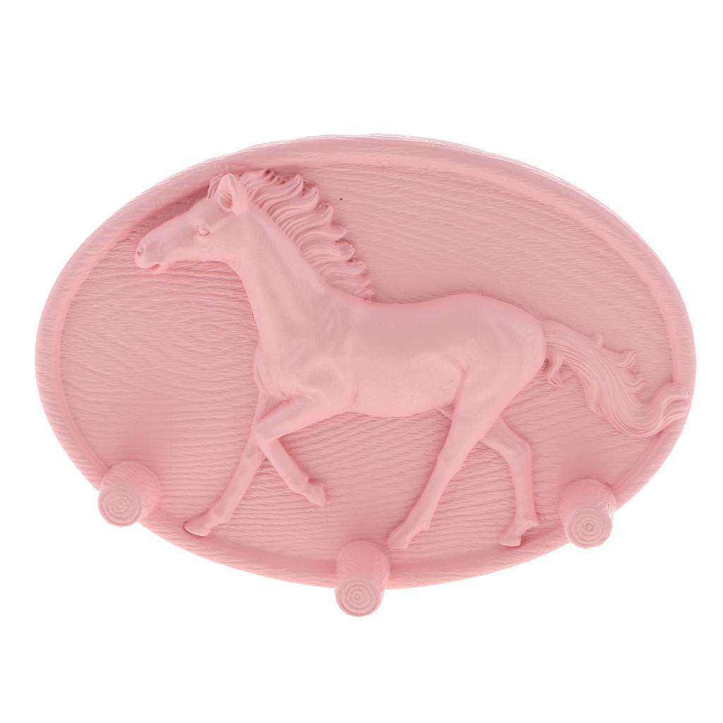 Creative Animal Single Wall Hook Utility Hooks Towel Hanger Pink Horse