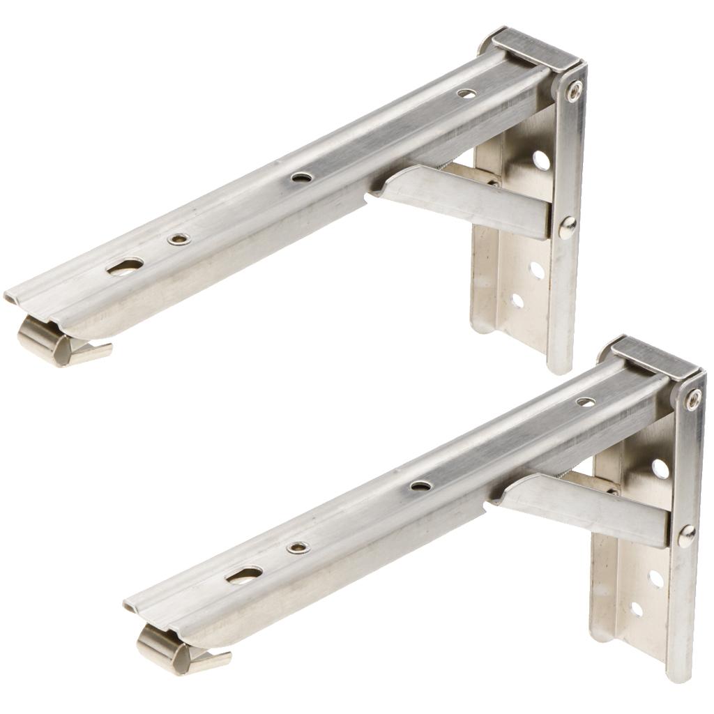 2 Pieces Folding Movable Triangle Shelving Bracket Spring Bracket 8 Inch