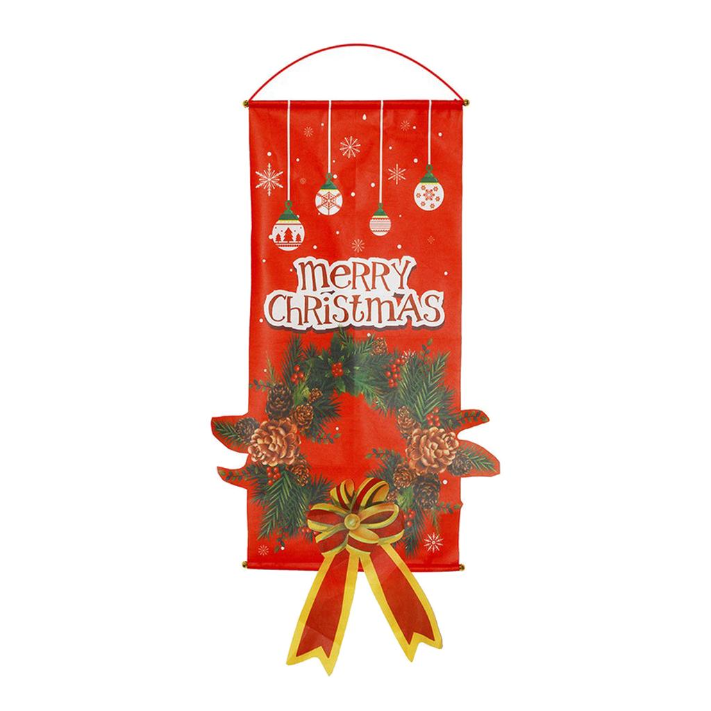 Merry Christmas Ornaments  Banner Flag Hanging Decorations Wreath