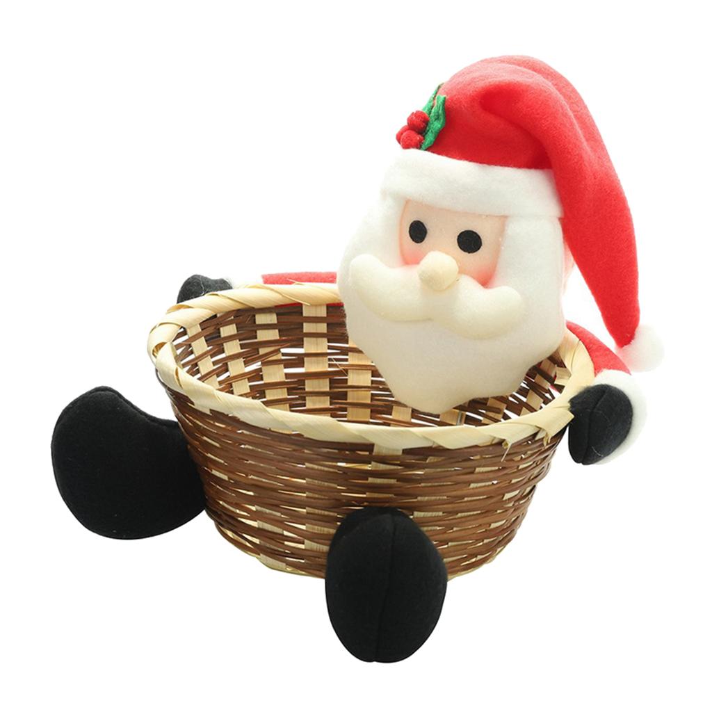 Cute Candy Storage Basket Christmas Party Gifts Holder Santa Claus L