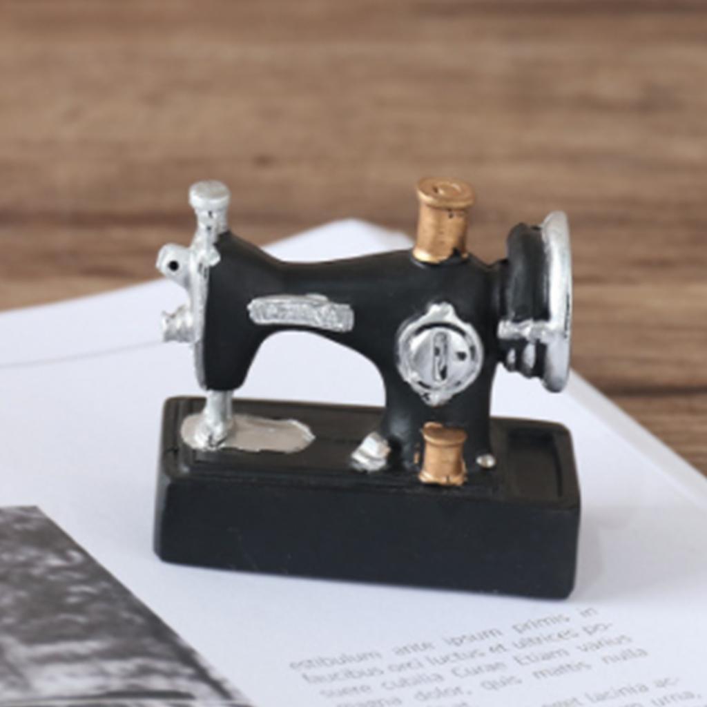 Resin Craft Mini Sewing Machine Figurines Home Collectible Desktop Decor