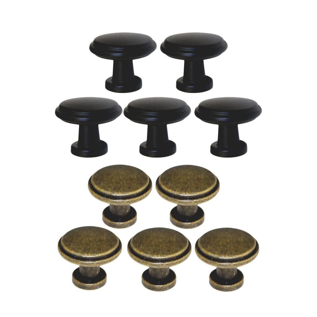 5Pcs Round Knob Door Closet Drawer Furniture Pull Handles Bronze