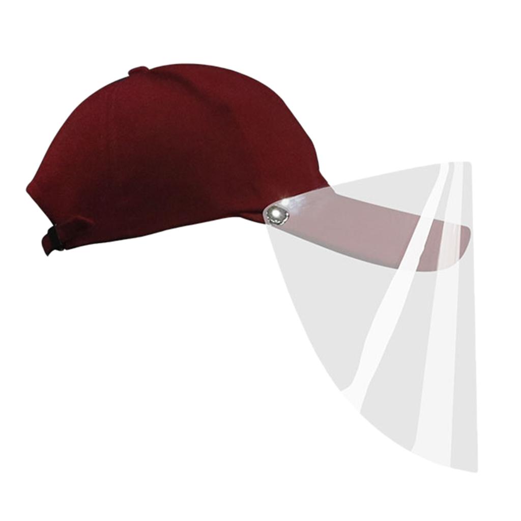 Unisex Anti-spitting Hat Outdoor Removable Clear Cover Anti-Fog Cap Red