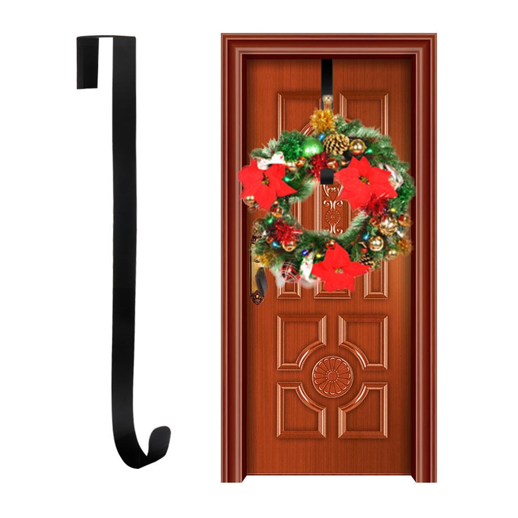 Wreath Hooks Door Hanger for Home Bedroom Kitchen  Unadjustable Black