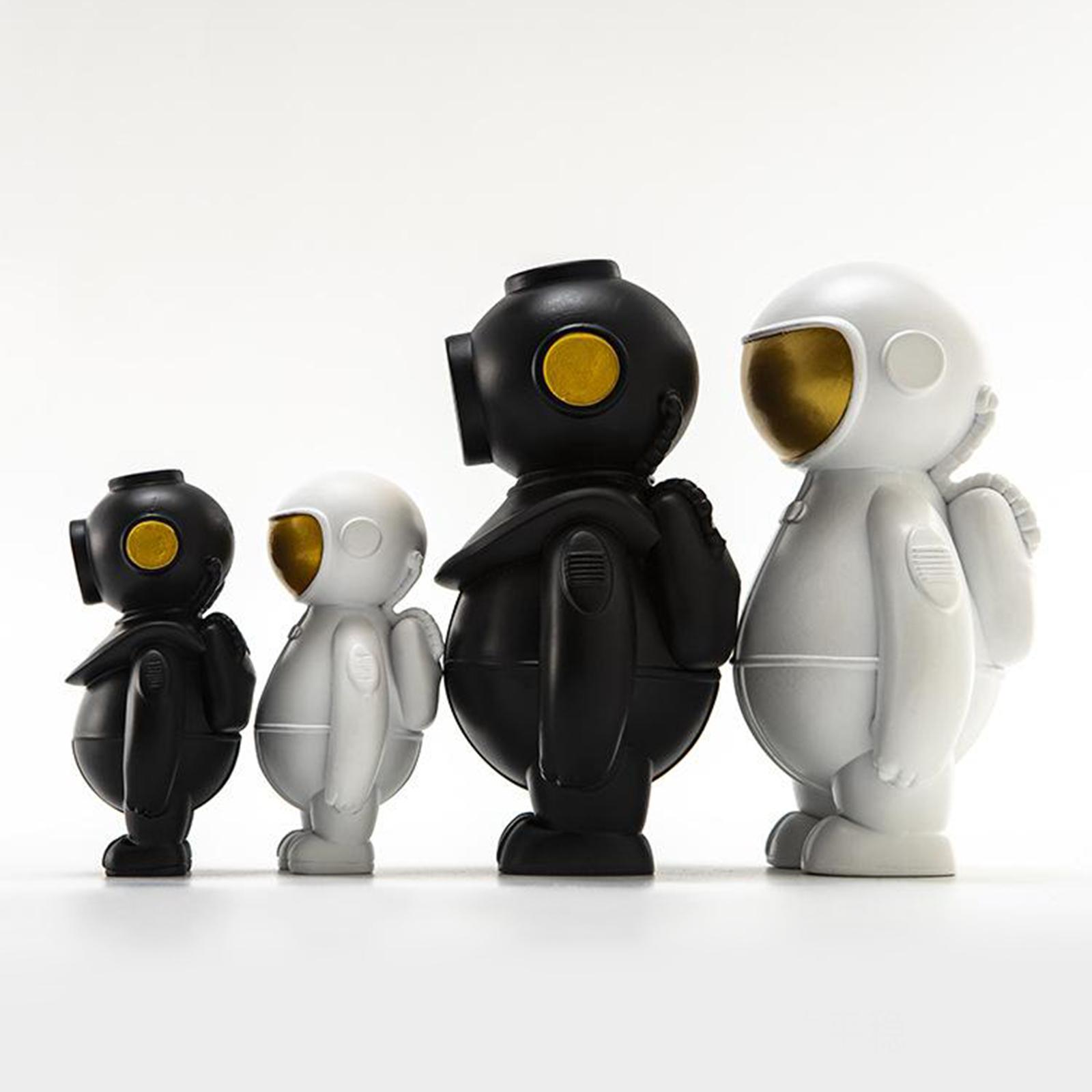 Cartoon Resin Kids Toy Astronaut Figure Doll Themed Party Decor Boys Gift black S