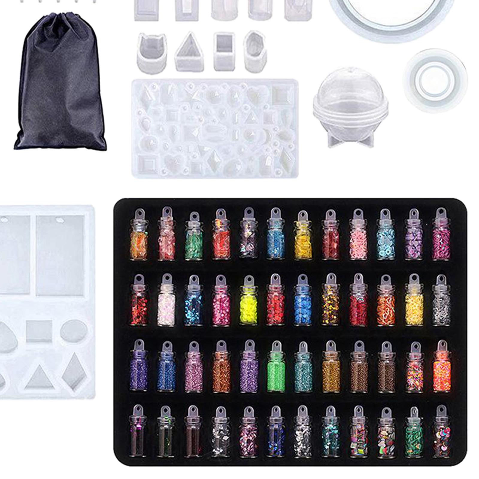 Resin Casting Silicone Mold Kit Jewelry Making Craft 184pcs(sequins)
