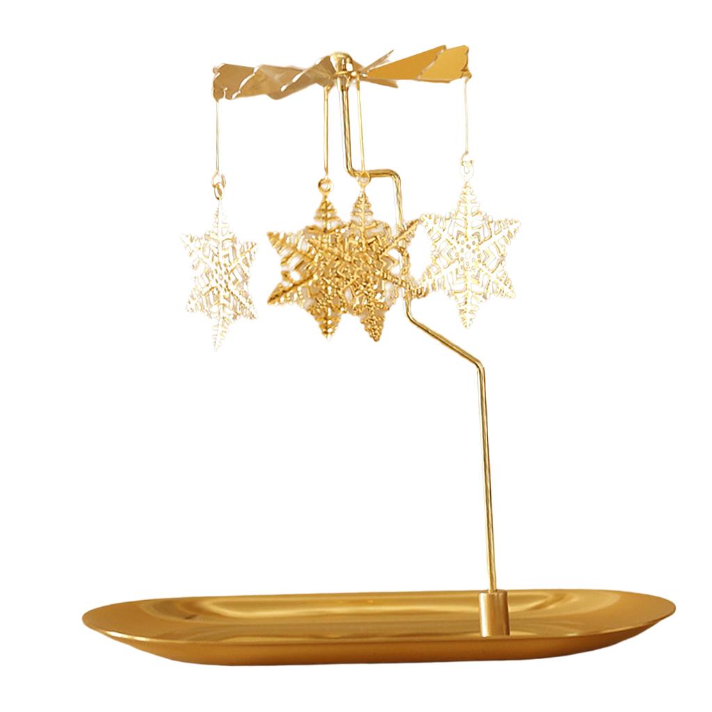 Candle Holder -Rotating Spinning Tea Light Holder Stand Snowflake