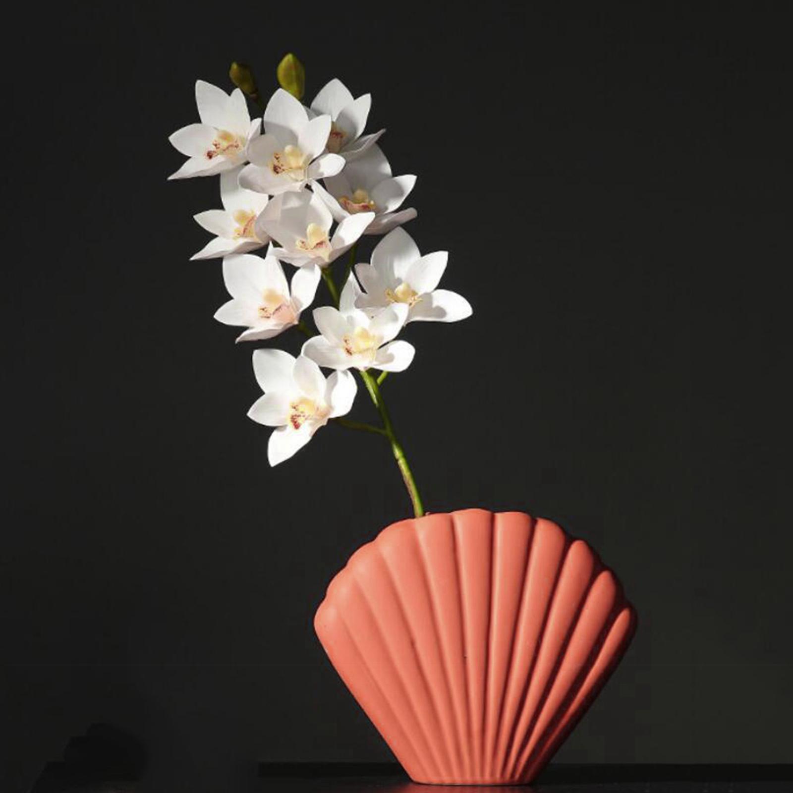 Ceramic Vase Shell Shape Flower Vase Creative Simple Design S Dark pink