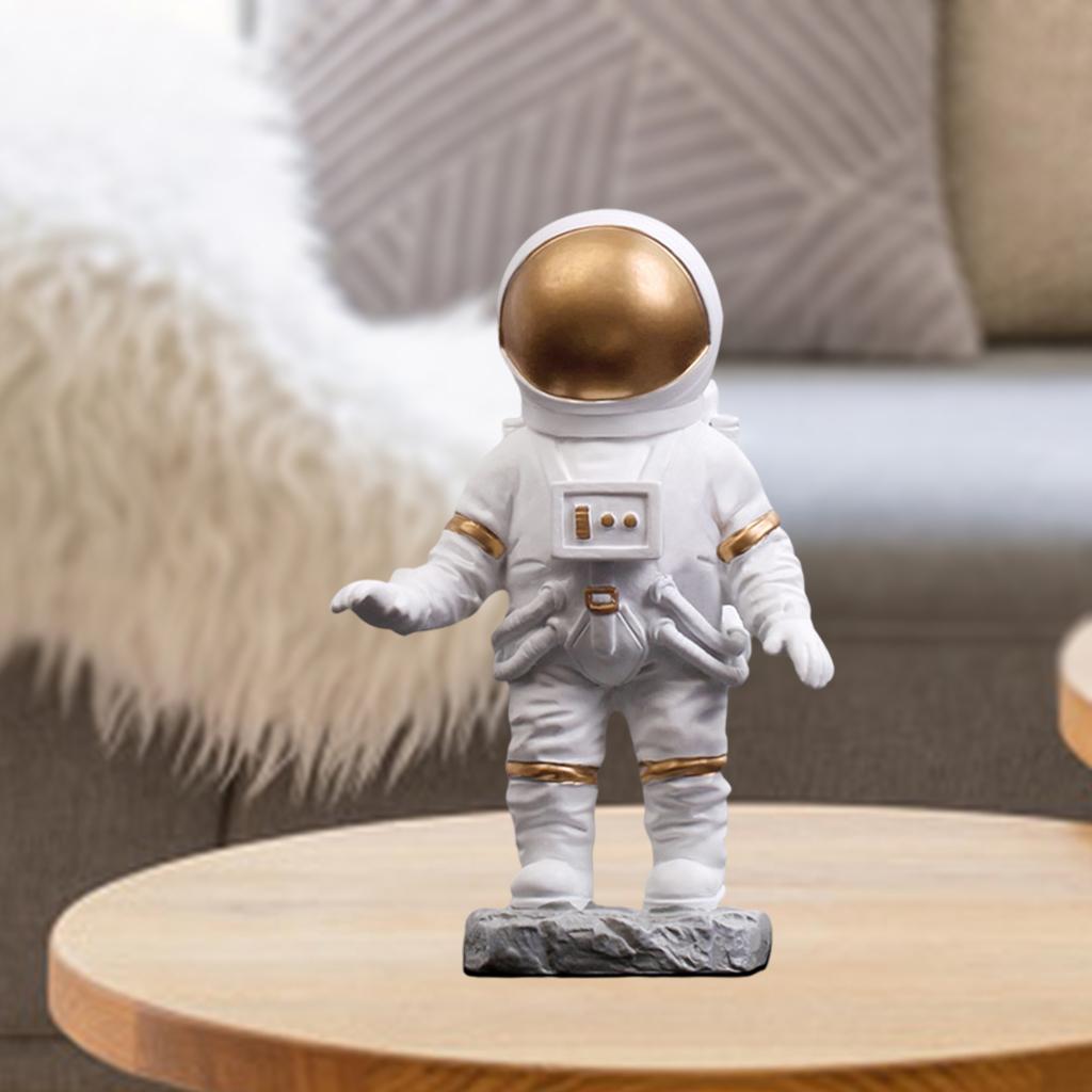 Handmade Spaceman Statue Home Tabletop Astronaut Sculpture Walking