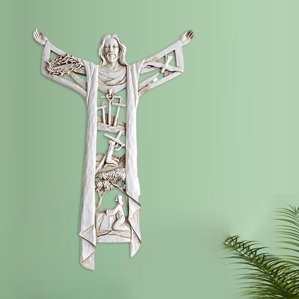 Risen Christ Wall Cross Crucifix Jesus Home Figurines Sculpture Home Decor
