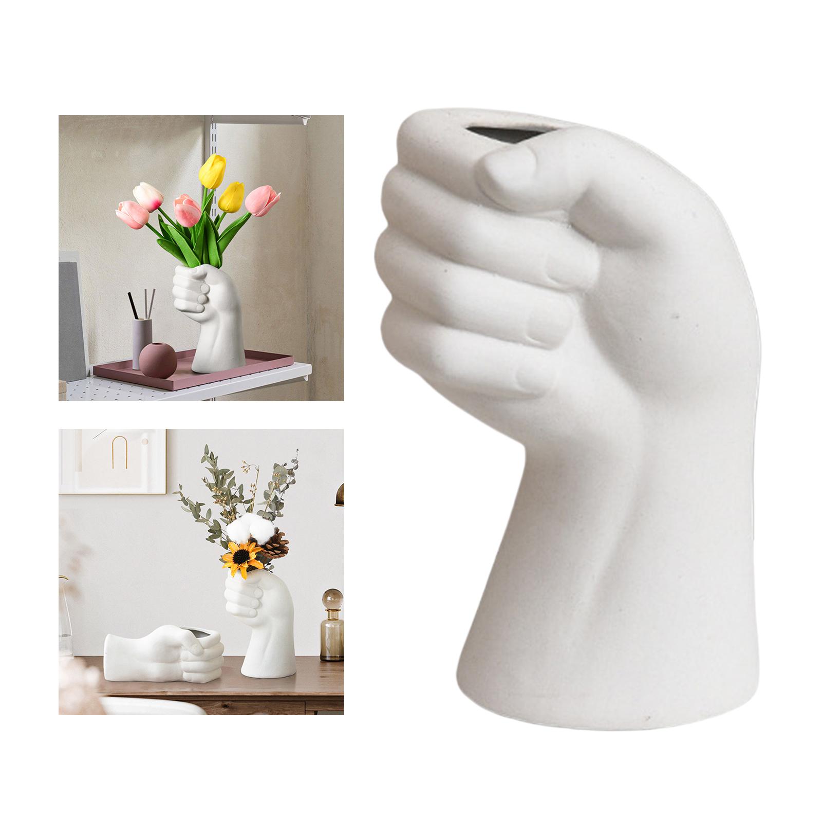 Ceramic Flower Vase Fist Statue Flower Pot Table Centerpiece Vertical Fist