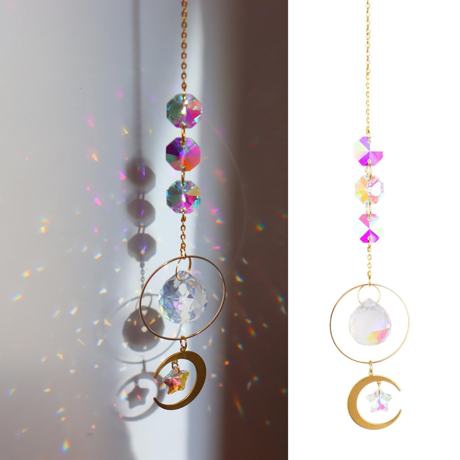 Mandala Crystal Suncatcher Hanging Reflecation Rainbow Maker Wind Chime B