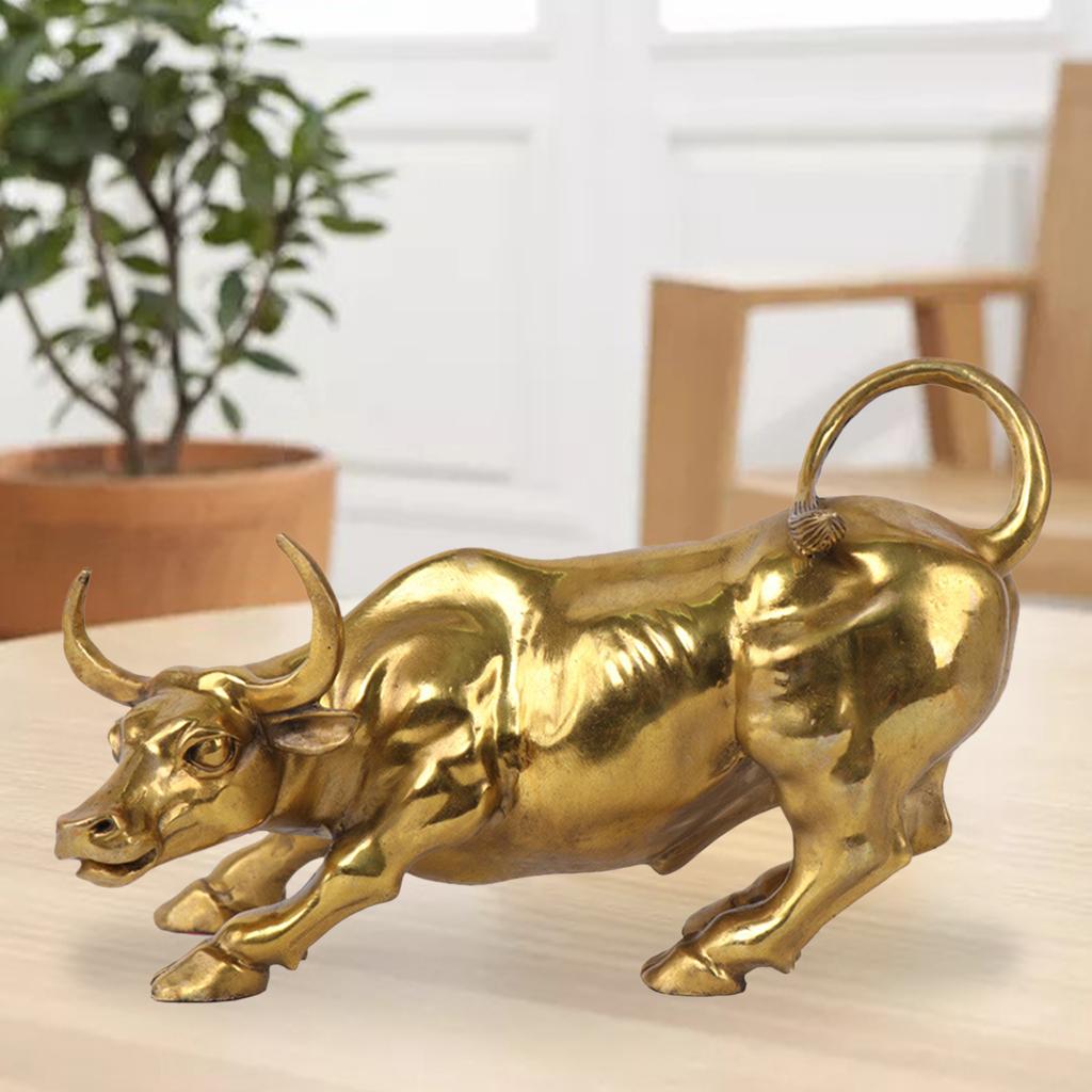 Modern Bull Sculpture Ox Ornament Cow Feng Shui Figurine Statue Office