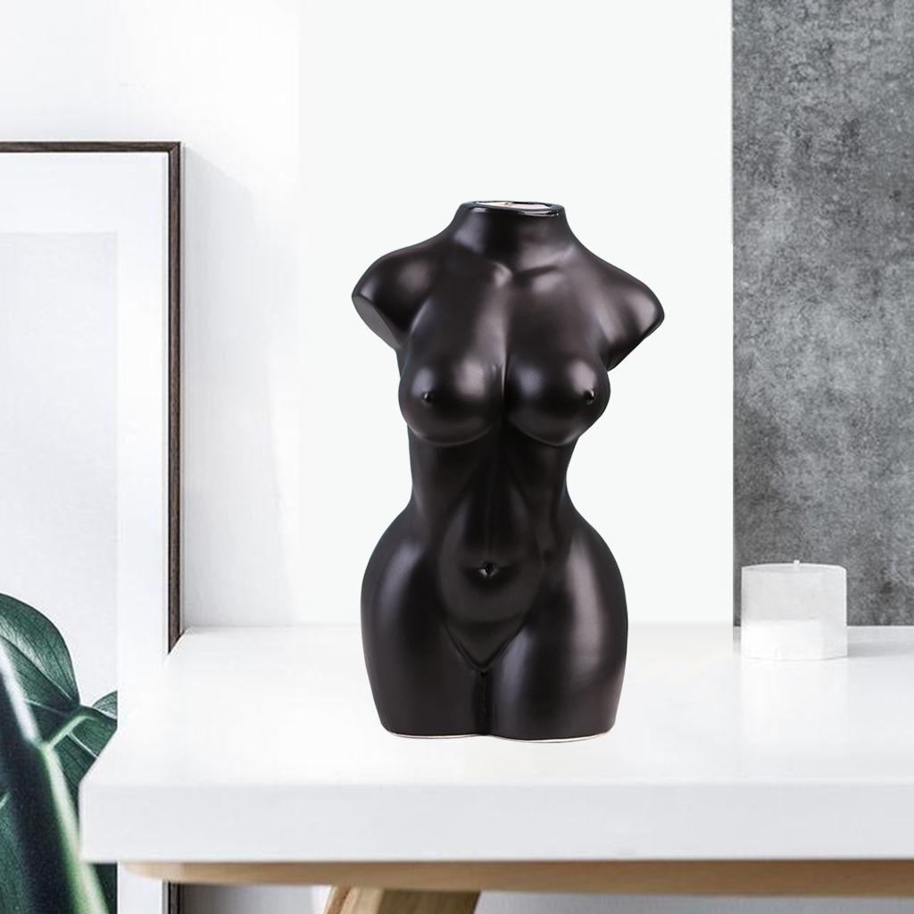 Female Body Body Vase Creative Statue Nordic Living Room Cafe Cabinet Decor black