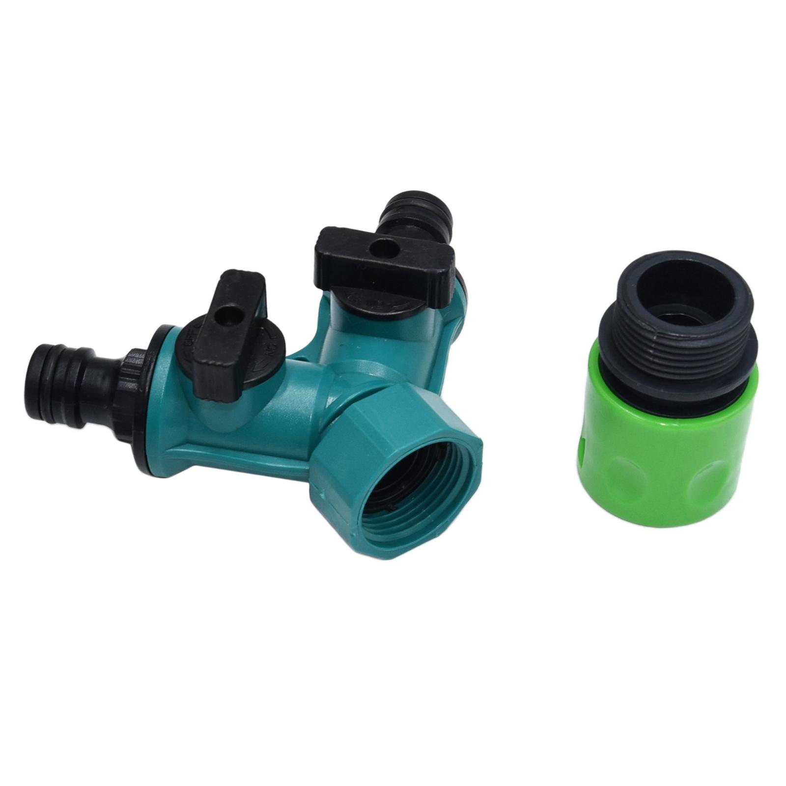 Plastic Garden Water Hose Splitter Adapter Bolted & Threaded Easy Grip