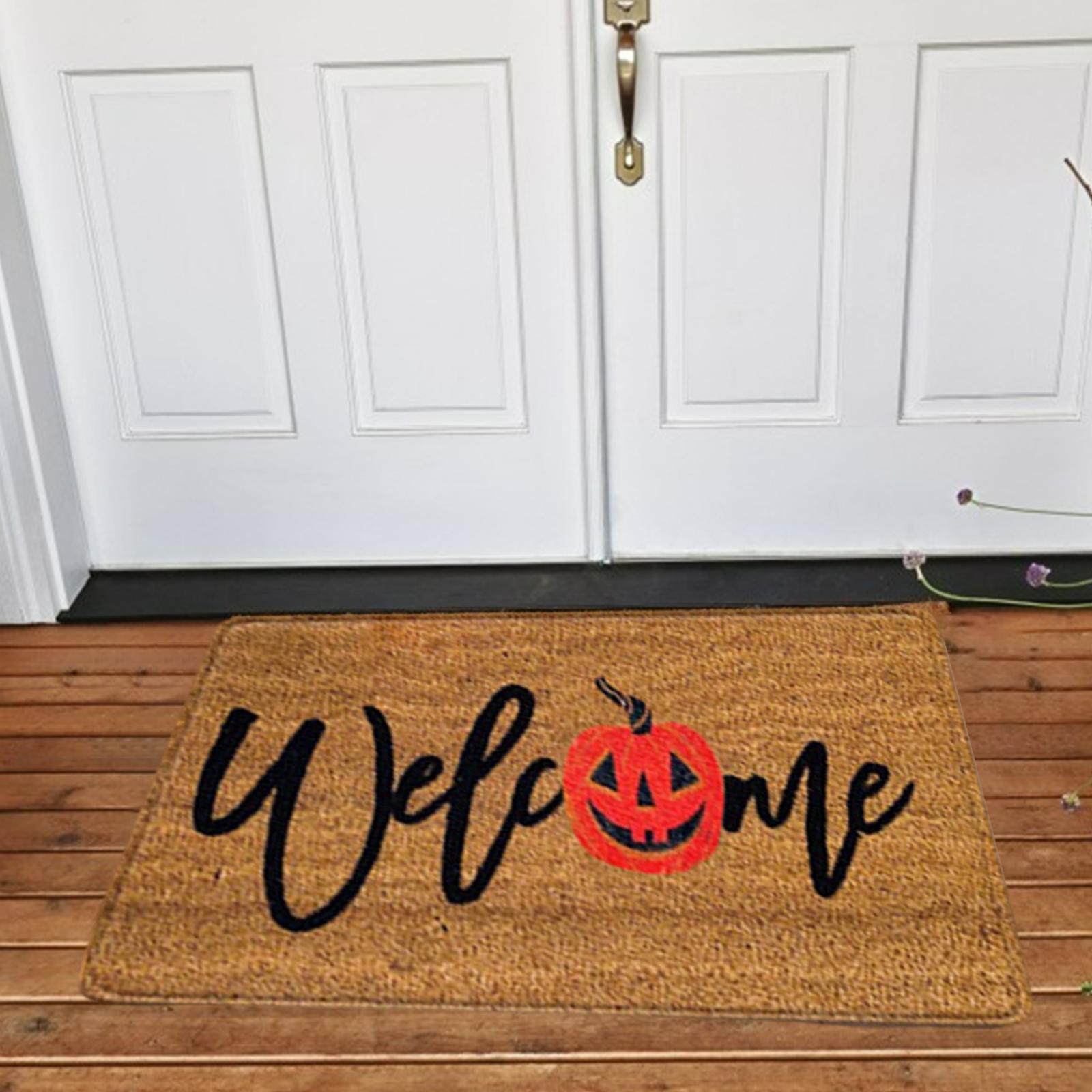 Printed Halloween Doormat Pumpkin Non-Slip Area Area Rug Office Bathroom style 37