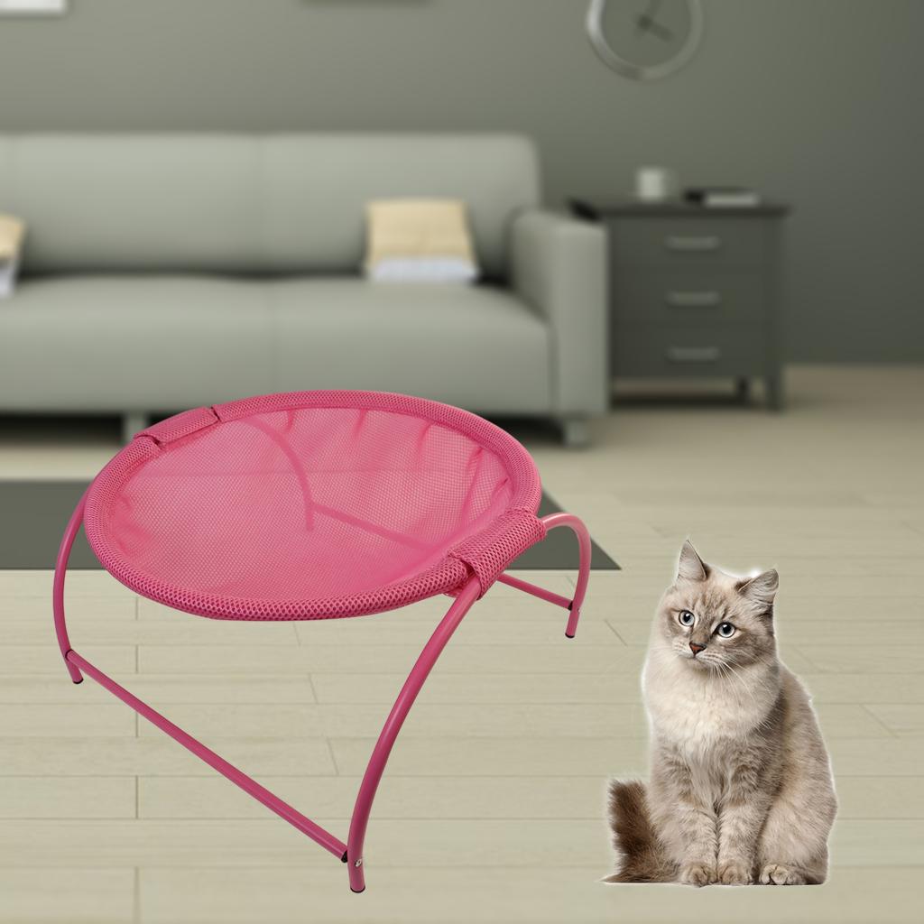 Cat Hammock Elevated Pet Bed Ventilated Cat Sleeping Bed Indoor Pink