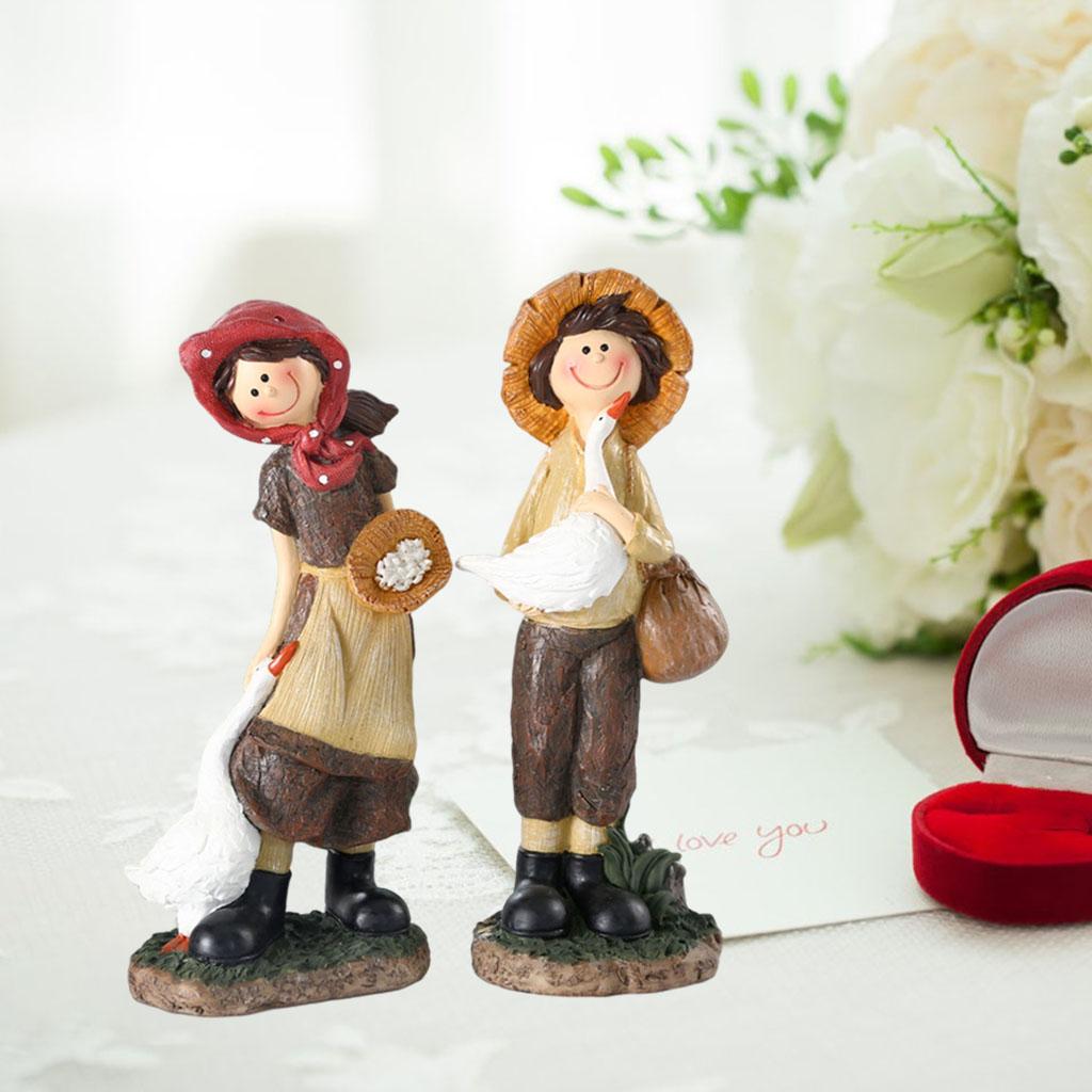 Desktop Ornaments Wedding Gifts Resin for Couple Home Office 10x7x22CM
