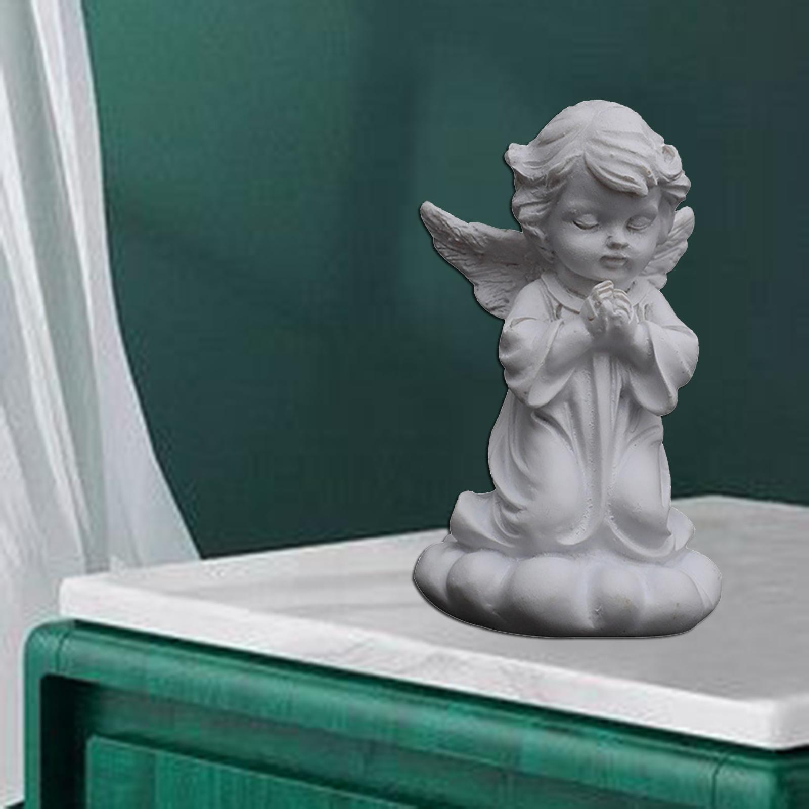 Resin Girl Angel Figurine Statue Desktop Ornaments Praying Down