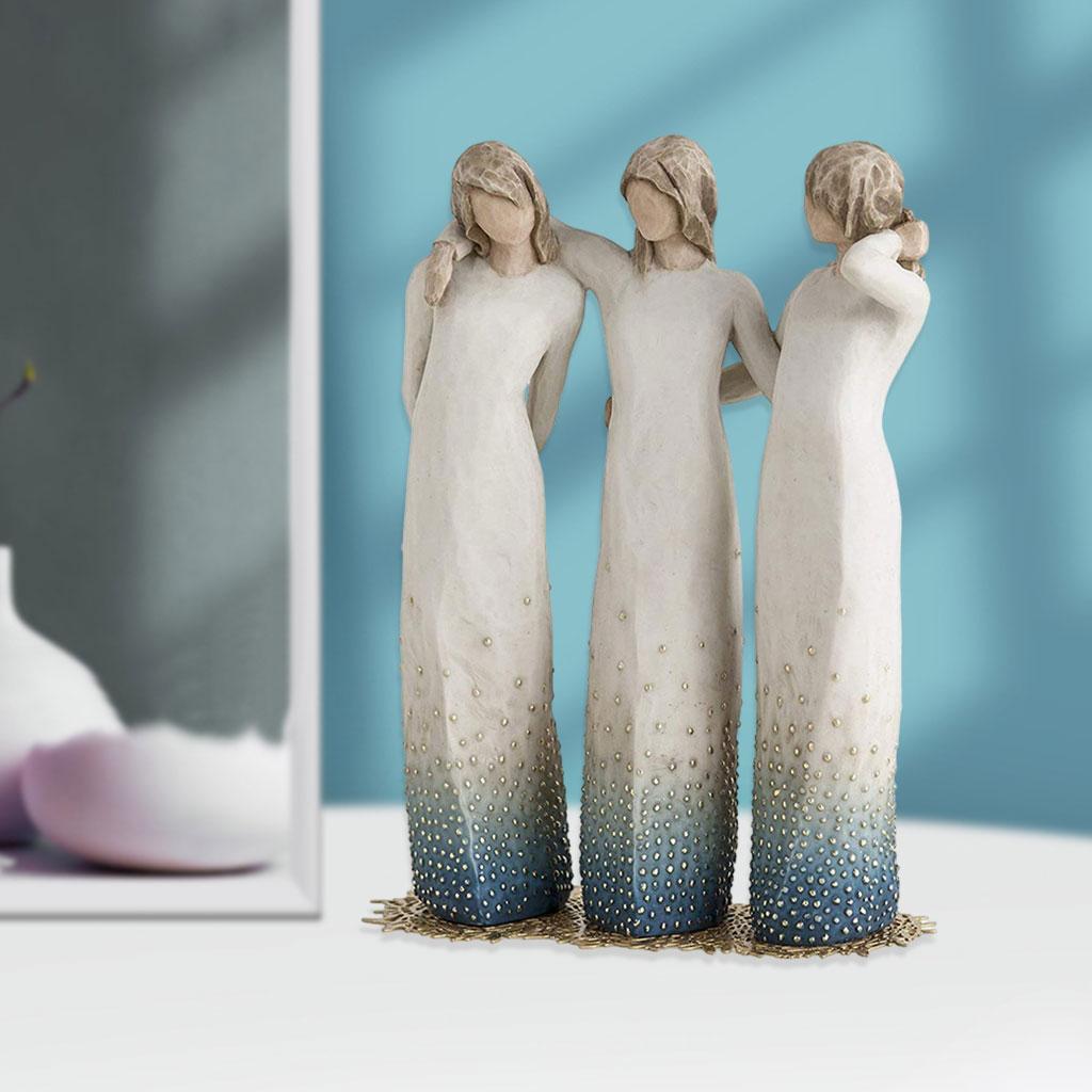 Three Sisters Figure Statue Sculpture Home Art Decor Ornament